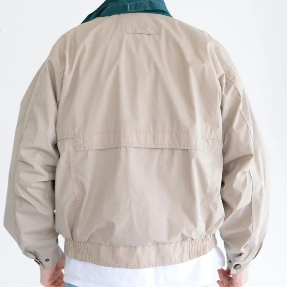 Vintage Munsingwear Tan & Navy Zip Up with Hidden Hood Utility Jacket Size Small - Picture 3 of 11